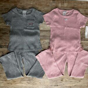 Nicole Miller 2 Shirt/Pant Sets SZ 6 Grey & Pink NWT & NWOT Casual